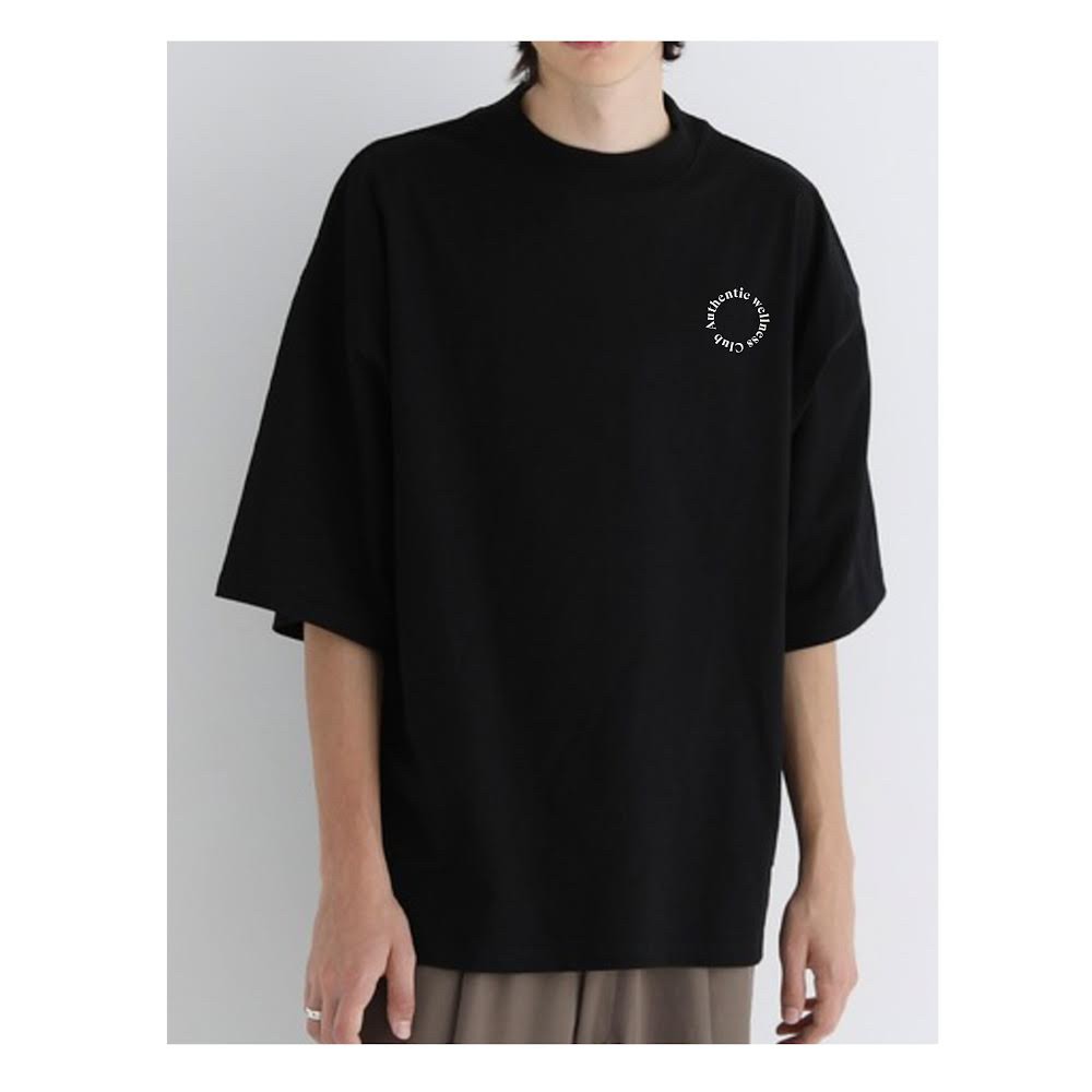 Authentic wellness club レモンロゴ ビッグシルエットTシャツブラック